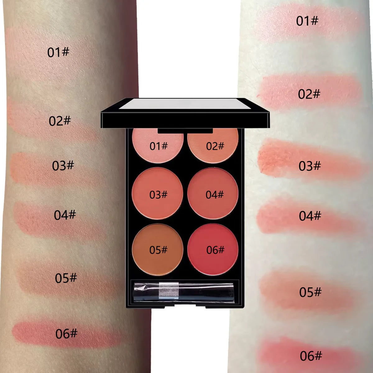 Zafira 6-Color Matte Blush Palette – Soft Natural Flush Collection