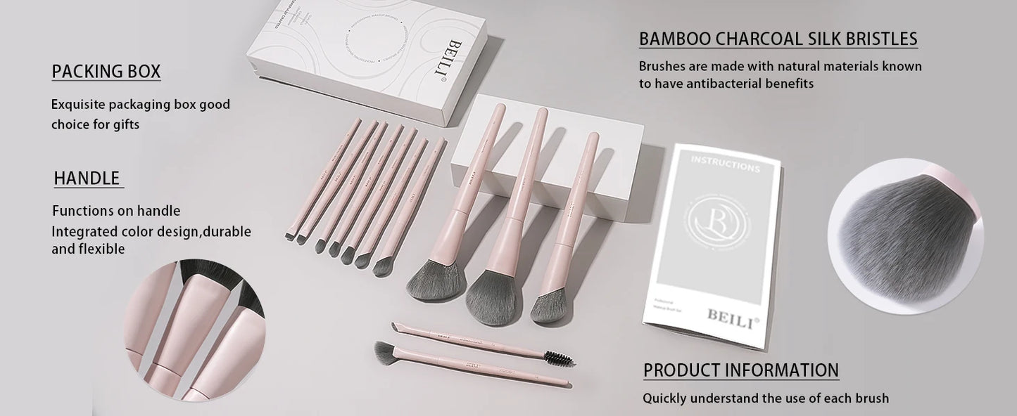 Zafira 12/15-Piece Vegan Makeup Brush Set – Cruelty-Free Pro Collection