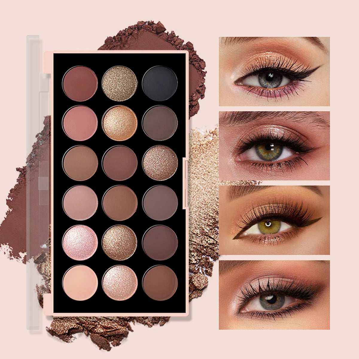 Zafira 18-Color Earth Tone Eyeshadow Palette – Warm Neutral Collection