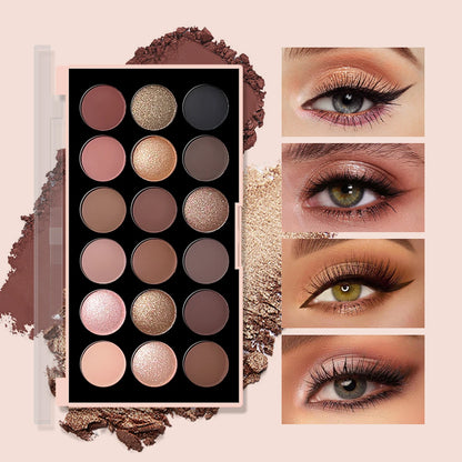 Zafira 18-Color Earth Tone Eyeshadow Palette – Warm Neutral Collection