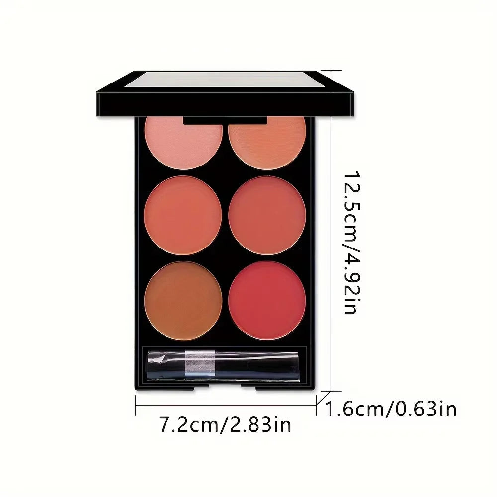 Zafira 6-Color Matte Blush Palette – Soft Natural Flush Collection