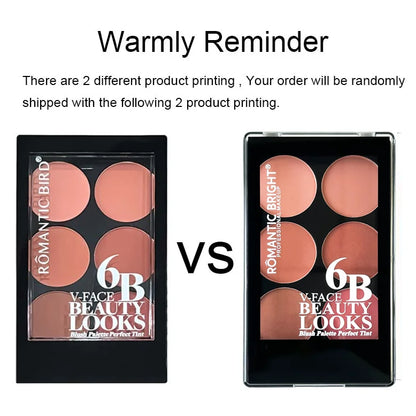 Zafira 6-Color Matte Blush Palette – Soft Natural Flush Collection