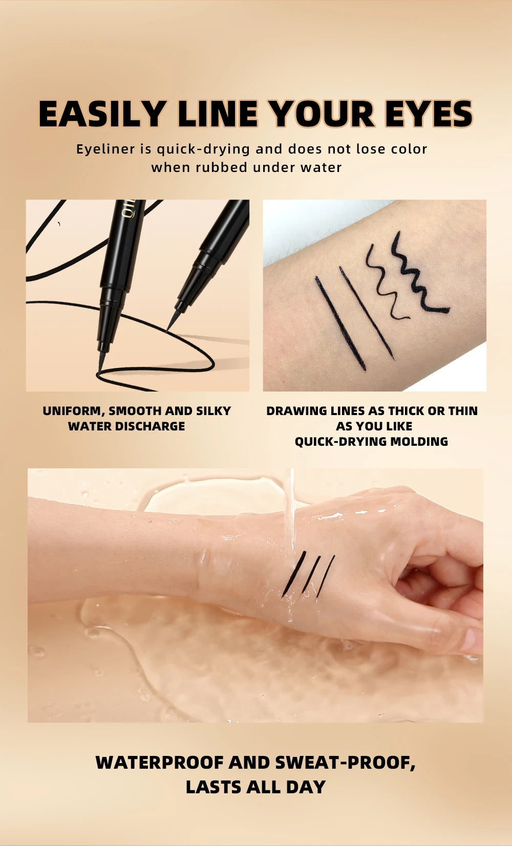 Zafira Precision Waterproof Eyeliner – Ultra-Fine Long-Lasting Formula