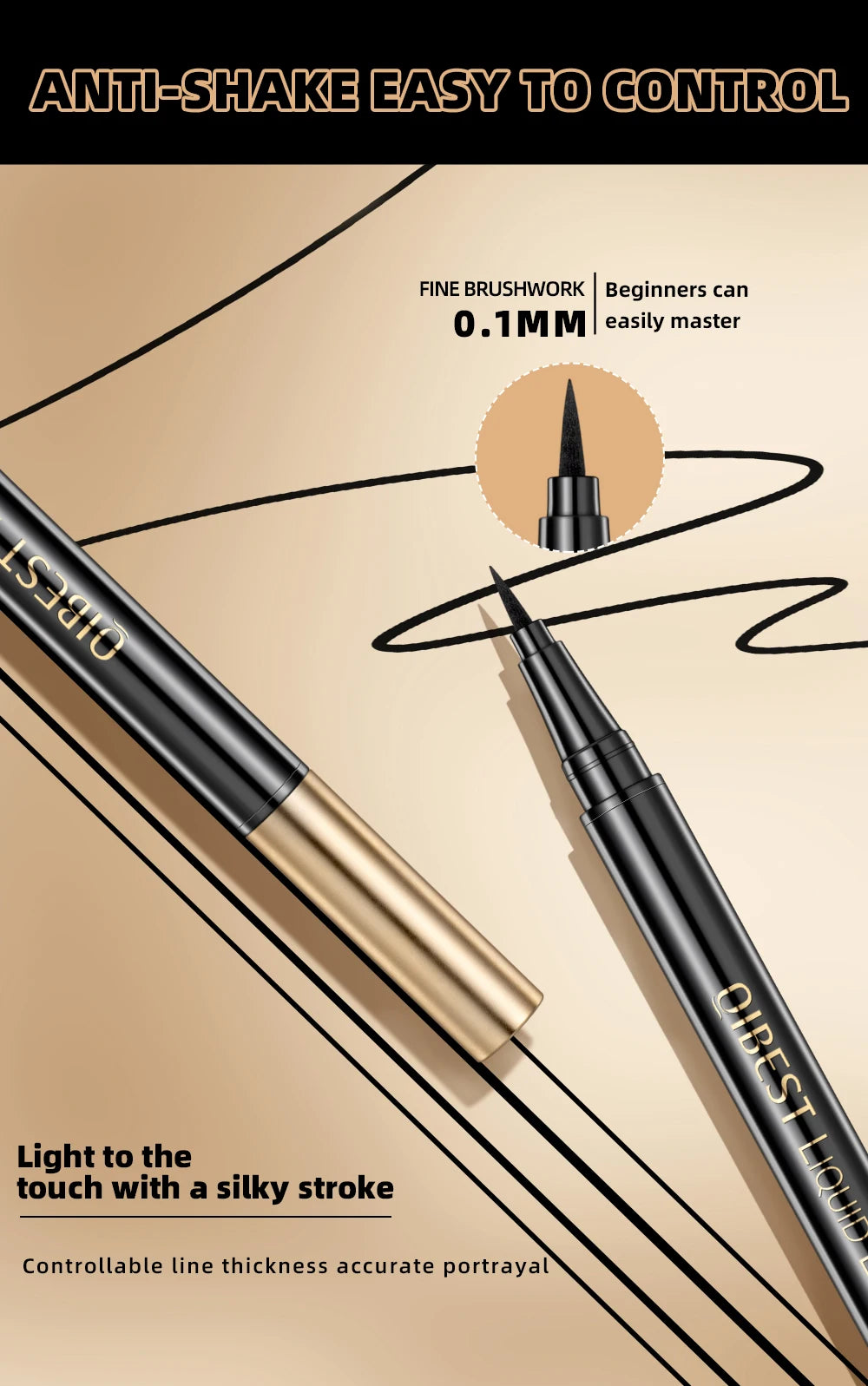 Zafira Precision Waterproof Eyeliner – Ultra-Fine Long-Lasting Formula