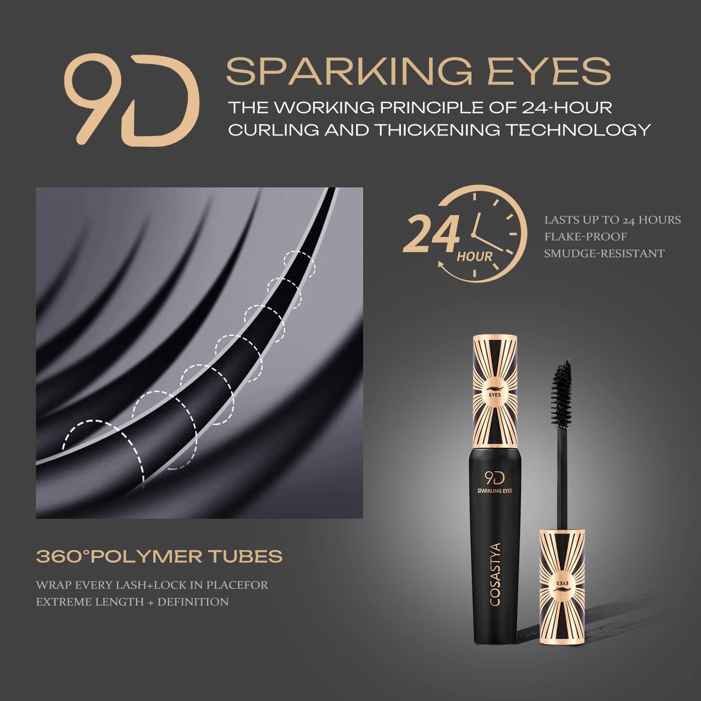 Zafira 9D Waterproof Volume Mascara – Extreme Length & Lift