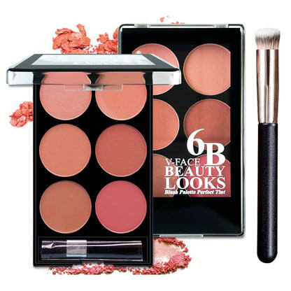 Zafira 6-Color Matte Blush Palette – Soft Natural Flush Collection