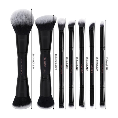 Zafira 7-Piece Dual-Ended Makeup Brush Set – Double Precision Tools