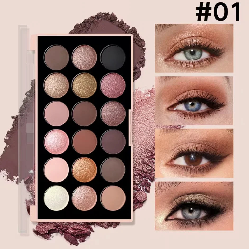 Zafira 18-Color Earth Tone Eyeshadow Palette – Warm Neutral Collection