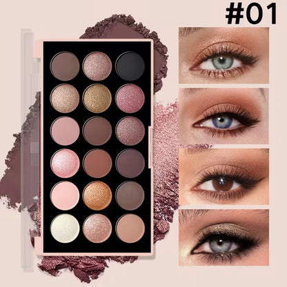 Zafira 18-Color Earth Tone Eyeshadow Palette – Warm Neutral Collection