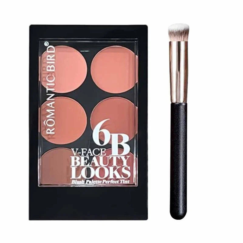 Zafira 6-Color Matte Blush Palette – Soft Natural Flush Collection